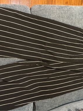 SHEIN Black Pants with White Pinstripe Detail